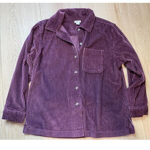 L.L. Bean Plum Purple Corduroy Button-Up Shirt Jacket – Size S